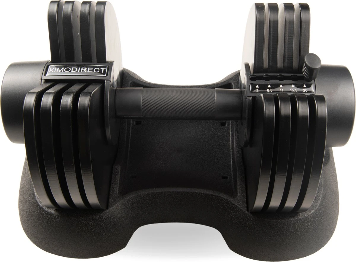 KIMO DIRECT Verstelbare Dumbbell 20KG - Dumbells - Gewichten - 2/6,5/11/15,5/20KG - Smart Dumbell - Zwart 3 KIMO DIRECT Verstelbare Dumbbell 20KG - Dumbells - Gewichten - 2/6,5/11/15,5/20KG - Smart Dumbell - Zwart