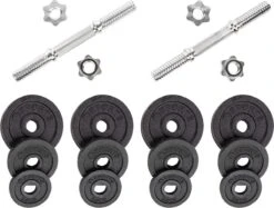 RS Sports Dumbellset - Halterset Met Gewichten - Totaal 20 Kg - 2 Stangen - Zwart -Fit Verkoop 1200x908 3