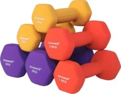 Songmics Dumbells - Halterset - Gewichten - Dumbells Set - Gewichten Fitness - Met Halterstandaard - Inclusief 9 Kg Gewichten- Meerkleurig - Zwart -Fit Verkoop 1200x934