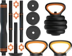 Active Panther Dumbbell Set 40 Kg - Zwart/Oranje Verstelbare Halter, Dumbbell & Kettlebell Stang 40 Kg Totaal -Fit Verkoop 1200x944