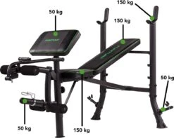 Tunturi WB40 Halterbank - Fitnessbank - Trainingsbank - Bankdrukbank - Thuis Sporten - Leg Extension - Bicep Curls - Incl. Gratis Fitness App -Fit Verkoop 1200x957 1