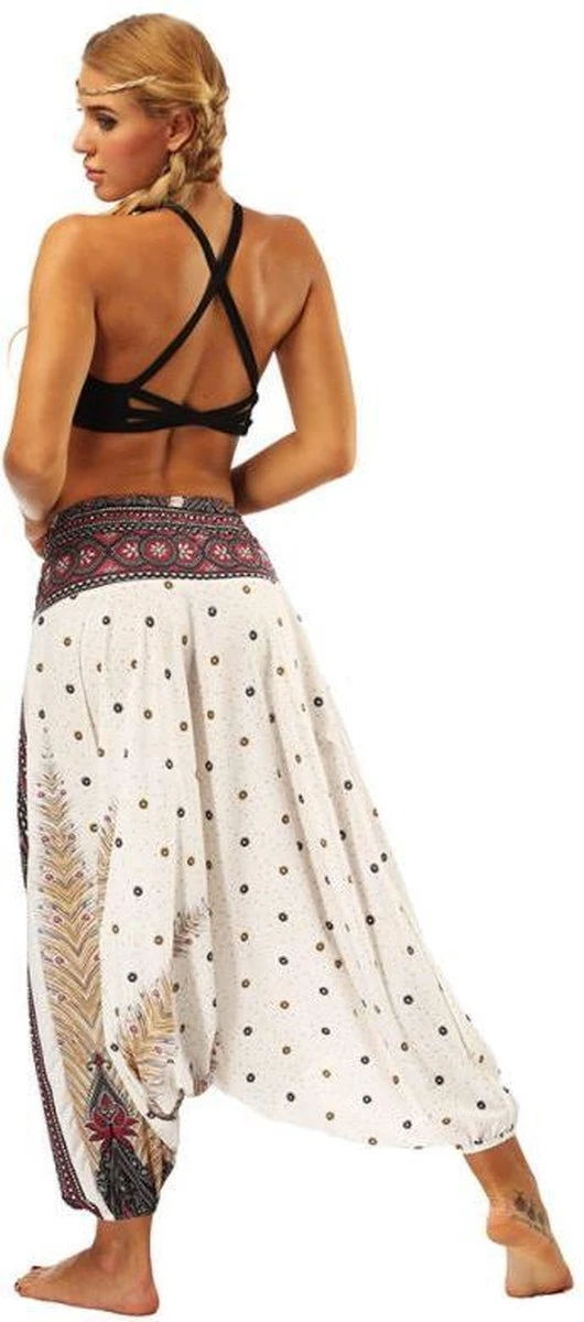 Merkloos Yoga Pants Loose Women High Waist Women Summer Loose Yoga Trousers Baggy Boho Jumpsuit Harem Pants Gym White Fractal 4 Merkloos Yoga Pants Loose Women High Waist Women Summer Loose Yoga Trousers Baggy Boho Jumpsuit Harem Pants Gym White Fractal - Afbeelding 2