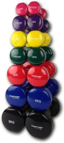 Tunturi Dumbbell Set - 2 X 1,0 Kg - Vinyl - Paars - Incl. Gratis Fitness App -Fit Verkoop 541x1200 1