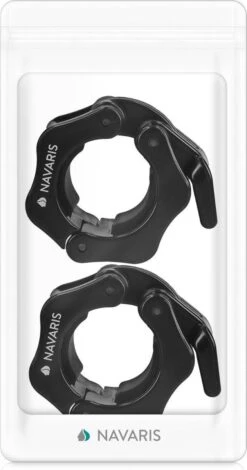 Navaris Halterstangsluiters- Lock Jaw Collar Set - 2x Barbell Sluiting - Halterstangsluiting - Sluitklemmen Voor Halterstangen -Fit Verkoop 631x1200