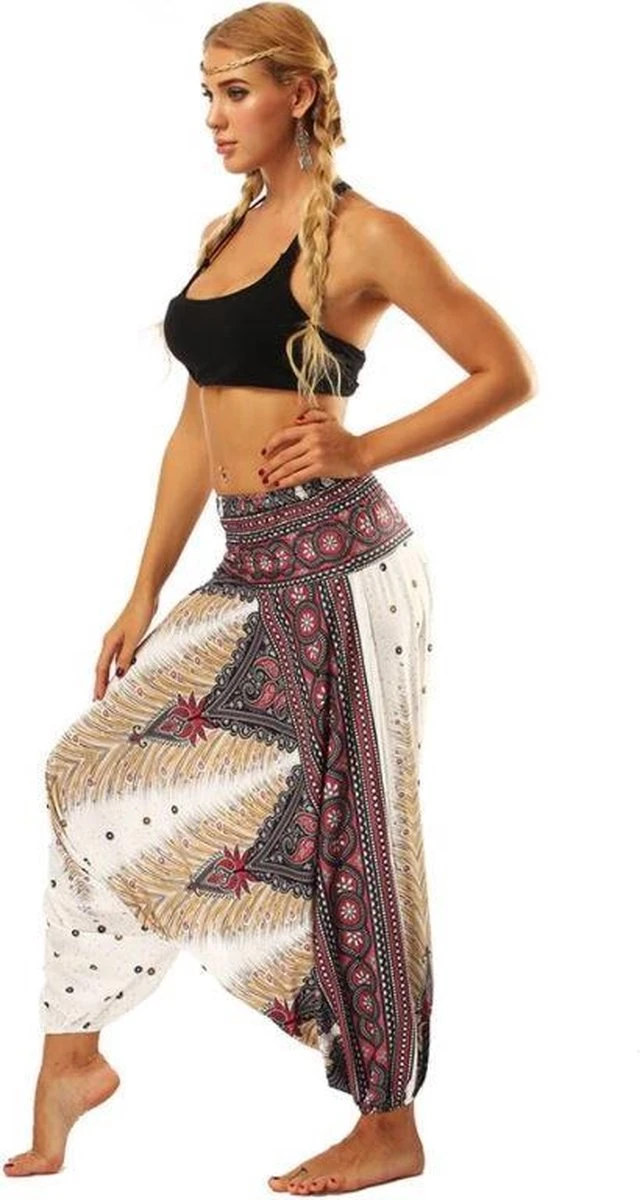Merkloos Yoga Pants Loose Women High Waist Women Summer Loose Yoga Trousers Baggy Boho Jumpsuit Harem Pants Gym White Fractal 10 Merkloos Yoga Pants Loose Women High Waist Women Summer Loose Yoga Trousers Baggy Boho Jumpsuit Harem Pants Gym White Fractal - Afbeelding 8