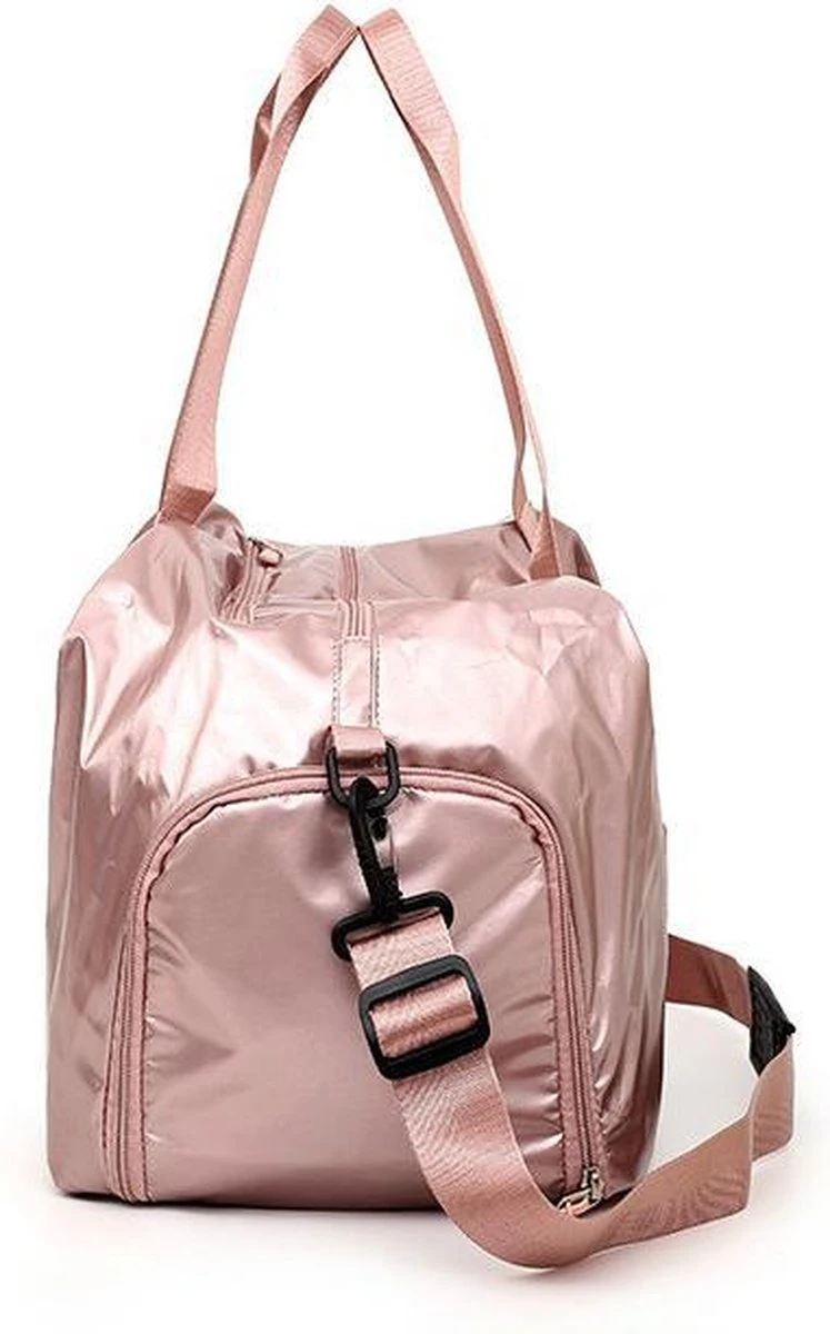 Merkloos Pink Gloss Duffel Bag | Medium Dames Sport Tas | 30 Liter - Roze 11 Merkloos Pink Gloss Duffel Bag | Medium Dames Sport Tas | 30 Liter - Roze - Afbeelding 9