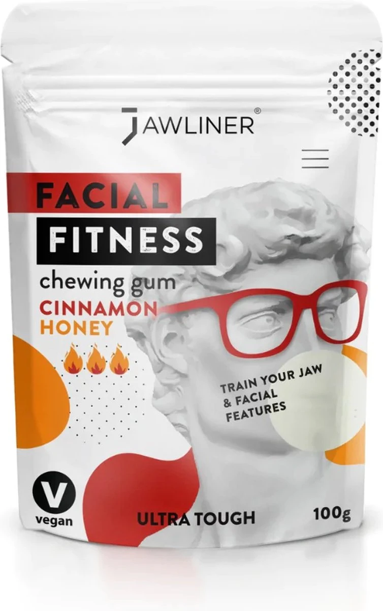 Jawliner Fitness Kauwgom Cinnamon Honey - Kaak Trainer Voor Kaakspier Oefeningen - Strakke Kaaklijn 3 Jawliner Fitness Kauwgom Cinnamon Honey - Kaak Trainer Voor Kaakspier Oefeningen - Strakke Kaaklijn