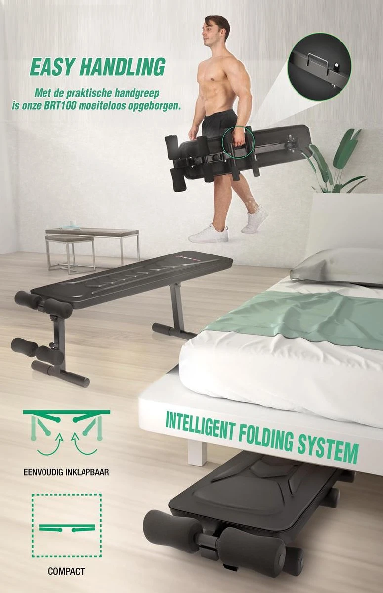 Sportstech BRT100 - Halterbank - Buiktrainer - Fitnessbank- Trainingsbank 8 Sportstech BRT100 - Halterbank - Buiktrainer - Fitnessbank- Trainingsbank - Afbeelding 6