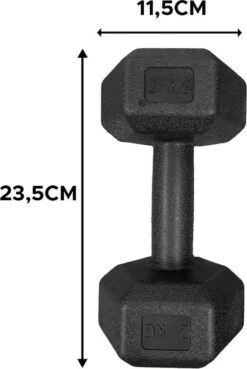 Merkloos Dumbbells - Set Van 2x 2kg - Zwart -Fit Verkoop 804x1200 1