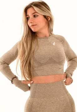 Vital Sportoutfit / Sportkleding Set Voor Dames / Fitnessoutfit Legging + Sport Top (beige) -Fit Verkoop 828x1200 1