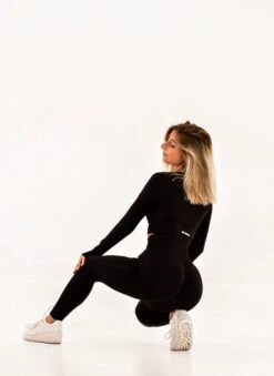Comfort Sportoutfit / Sportkleding Set Voor Dames / Fitnessoutfit Legging + Sport Top (zwart) -Fit Verkoop 875x1200 1