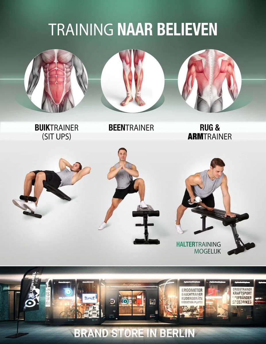 Sportstech BRT100 - Halterbank - Buiktrainer - Fitnessbank- Trainingsbank 7 Sportstech BRT100 - Halterbank - Buiktrainer - Fitnessbank- Trainingsbank - Afbeelding 5