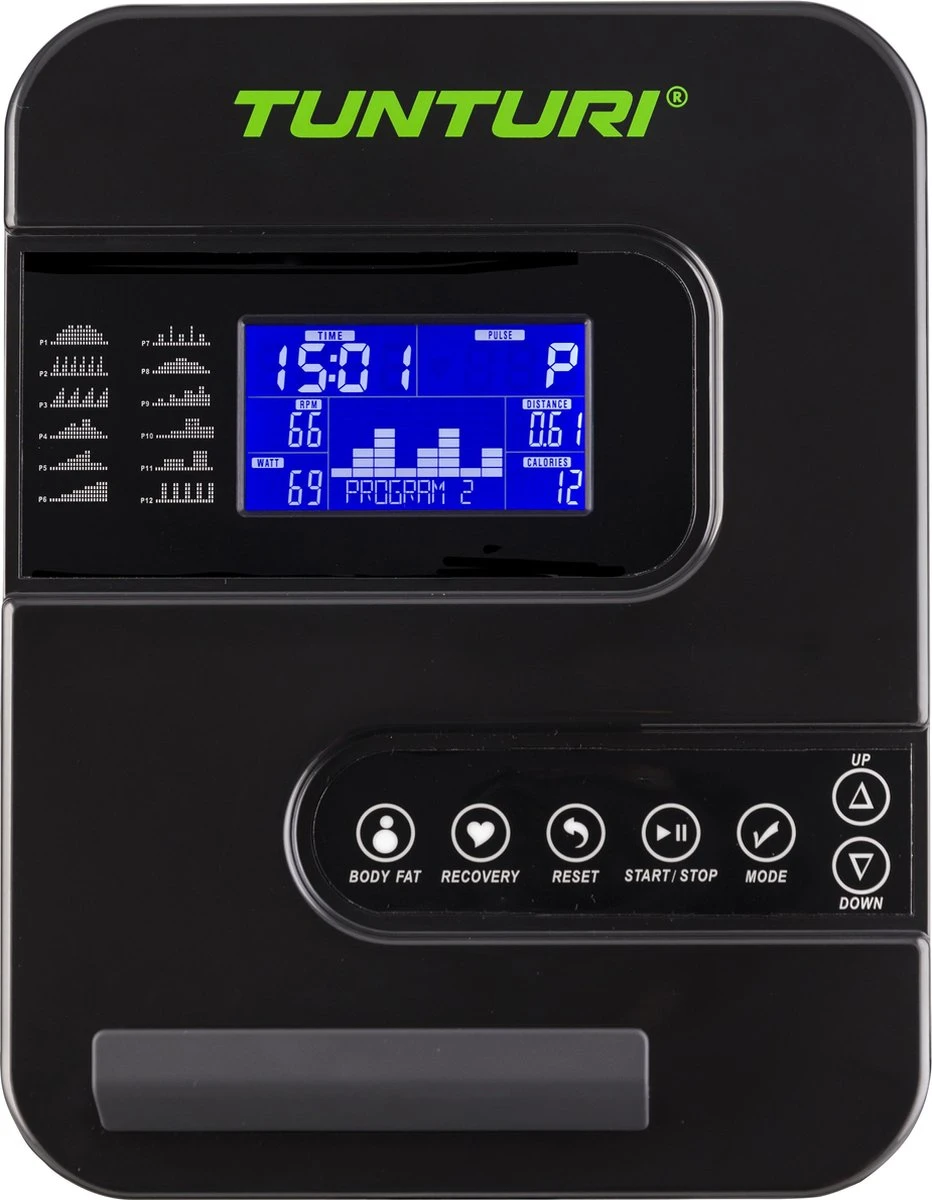 Tunturi Cardio Fit E35 Hometrainer - Ergometer - Bluetooth - Fitnessfiets Met 12 Verschillende Trainingsprogramma's - Comfort Plus Zadel 5 Tunturi Cardio Fit E35 Hometrainer - Ergometer - Bluetooth - Fitnessfiets Met 12 Verschillende Trainingsprogramma's - Comfort Plus Zadel - Afbeelding 3