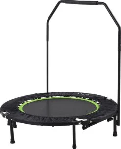 Tunturi Fitness Trampoline - Mini Trampoline - Opvouwbaar - 104cm Springoppervlak - Inclusief Beschermrand & Handgrip - Incl. Gratis Fitnessapp