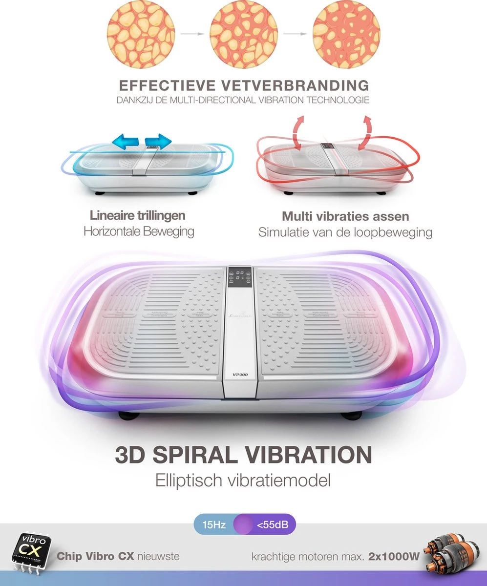 Sportstech Germany VP300 Trilplaat - 2x1000 Watt - Bluetooth 6 Sportstech Germany VP300 Trilplaat - 2x1000 Watt - Bluetooth - Afbeelding 4