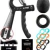 U-Fit One 7 Delige Handtrainer Set - Verstelbare Teller Handgrip - Handknijper - Knijphalter - Stressbal - Vingertrainer - Onderarm Trainer